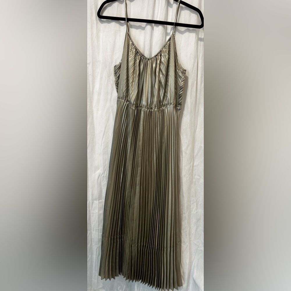 All Saints Silver Satin Dress Large